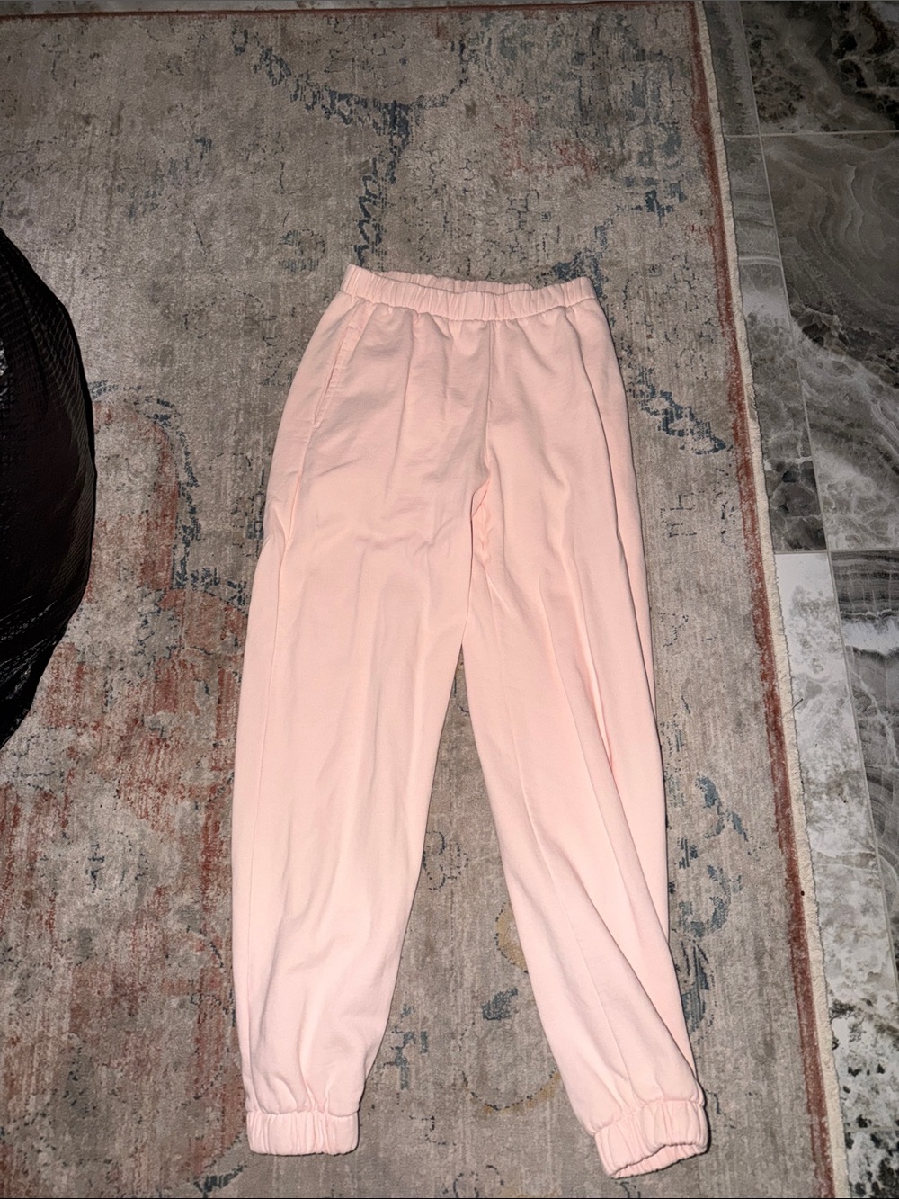 Brandy Melville Pale Pink Elastic-Waist Joggers